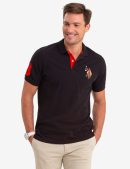 MULTI COLOR BIG LOGO SOLID POLO SHIRT