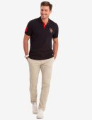 MULTI COLOR BIG LOGO SOLID POLO SHIRT