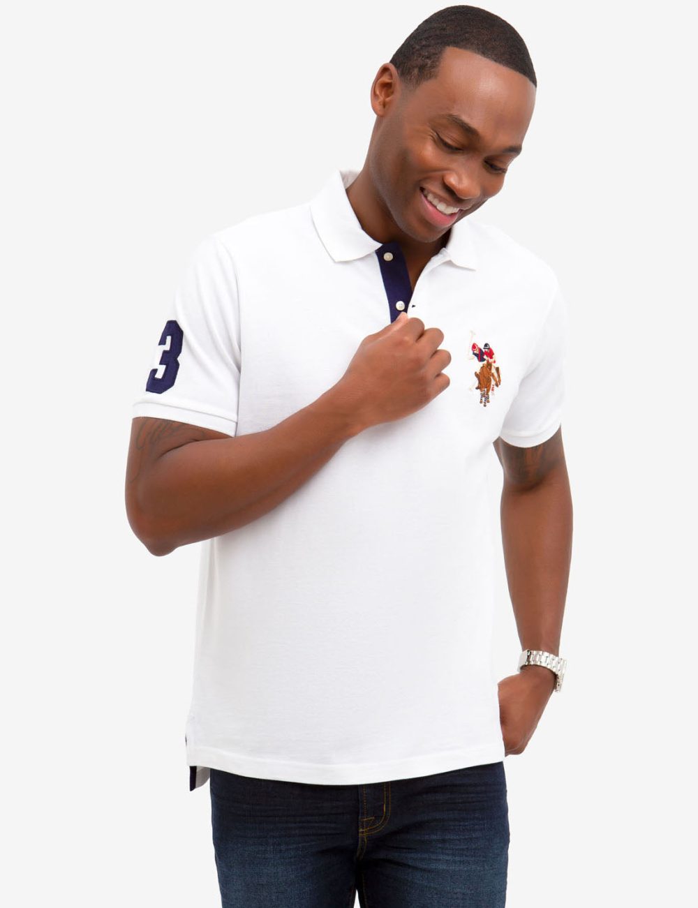 MULTI COLOR BIG LOGO SOLID POLO SHIRT - Image 8