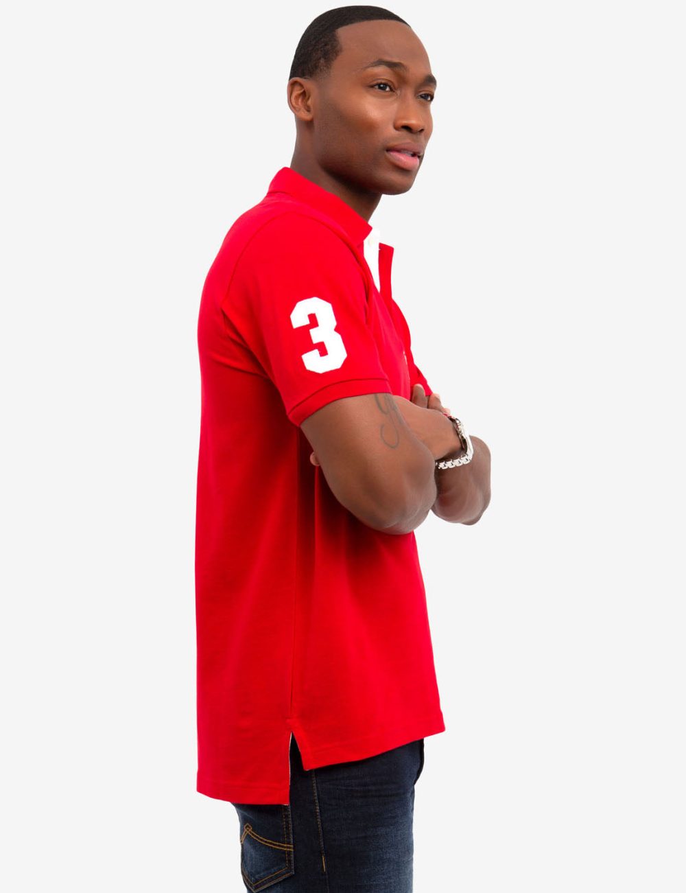 MULTI COLOR BIG LOGO SOLID POLO SHIRT - Image 2