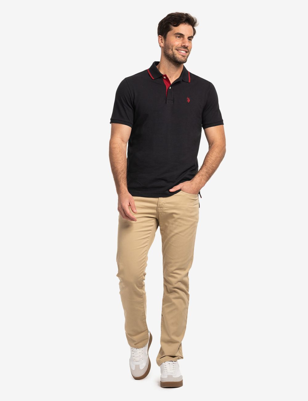 SLIM FIT STRETCH SOLID PIQUE POLO SHIRT - Image 3