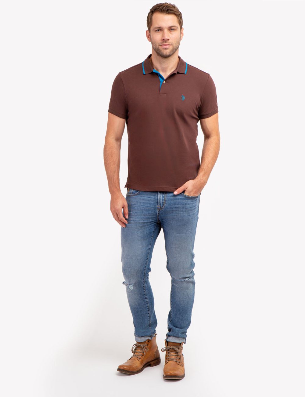 SLIM FIT STRETCH PIQUE SOLID POLO SHIRT - Image 25