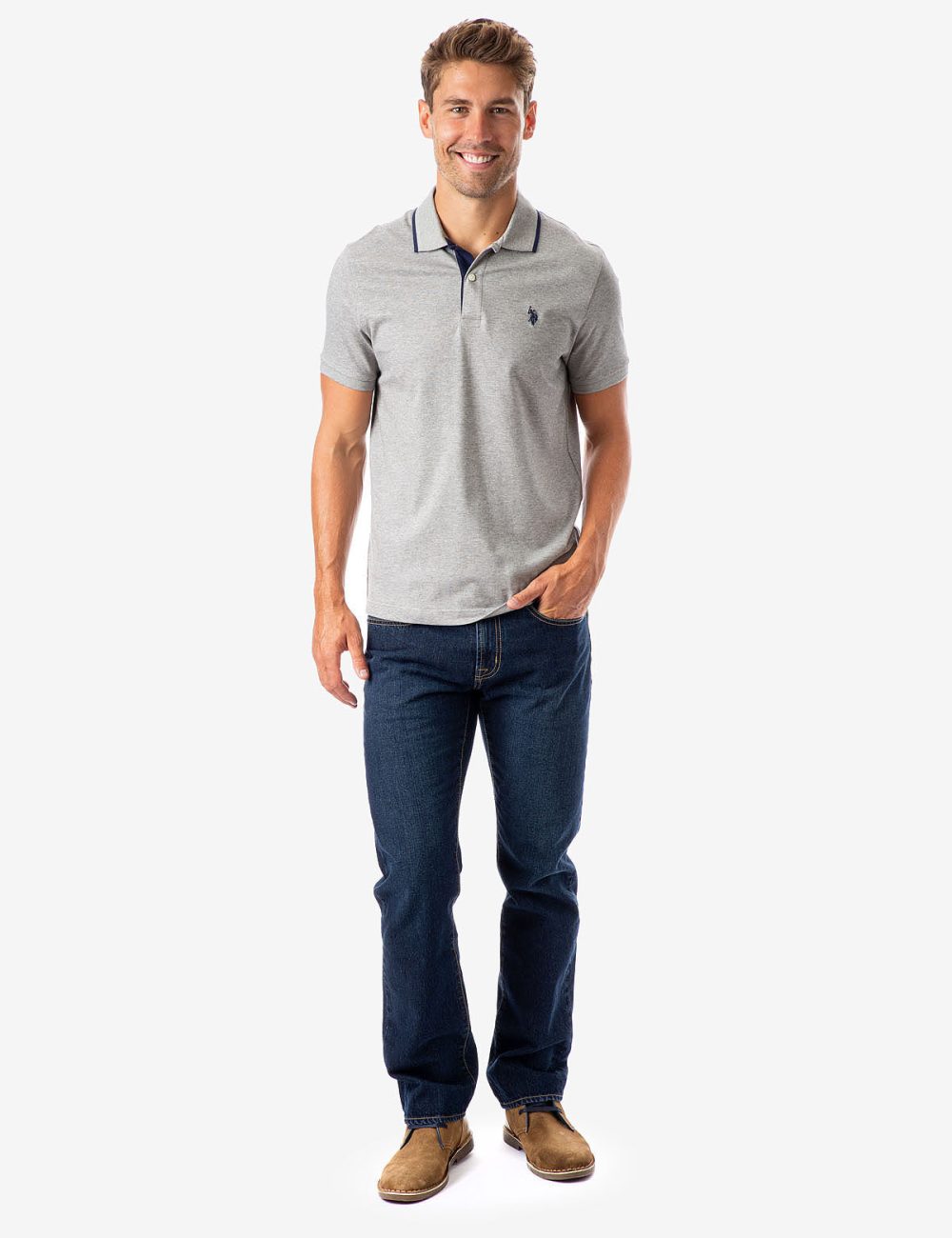 SLIM FIT STRETCH SOLID PIQUE POLO SHIRT - Image 19
