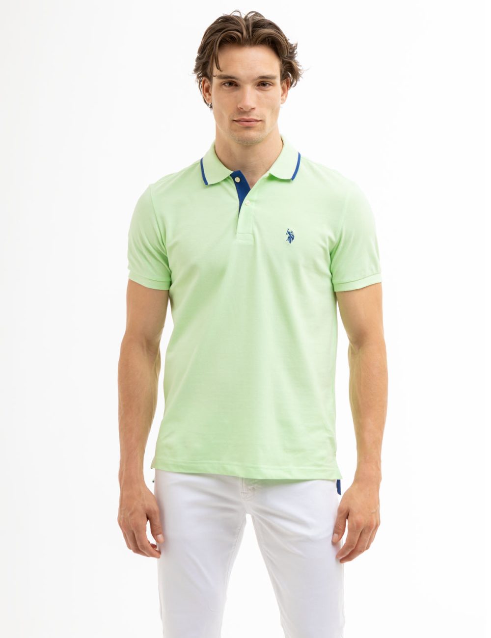 SLIM FIT STRETCH PIQUE SOLID POLO SHIRT - Image 14