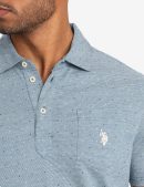 PRINTED END-ON-END STRIPED POLO SHIRT