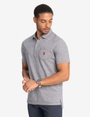 PRINTED END-ON-END STRIPED POLO SHIRT