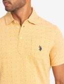 PRINTED END-ON-END STRIPED POLO SHIRT