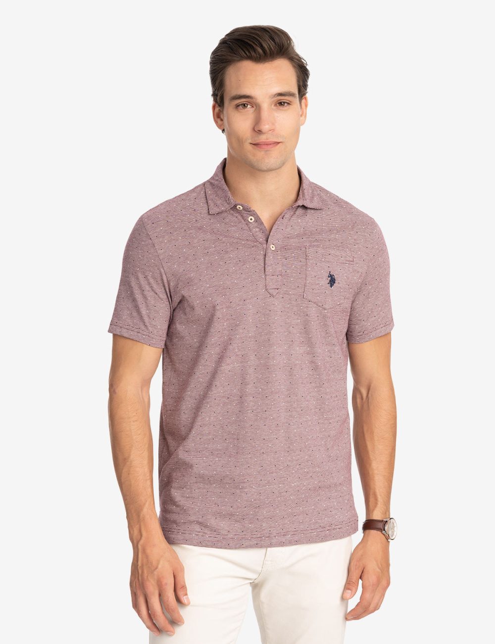PRINTED END-ON-END STRIPED POLO SHIRT - Image 8