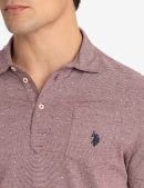 PRINTED END-ON-END STRIPED POLO SHIRT