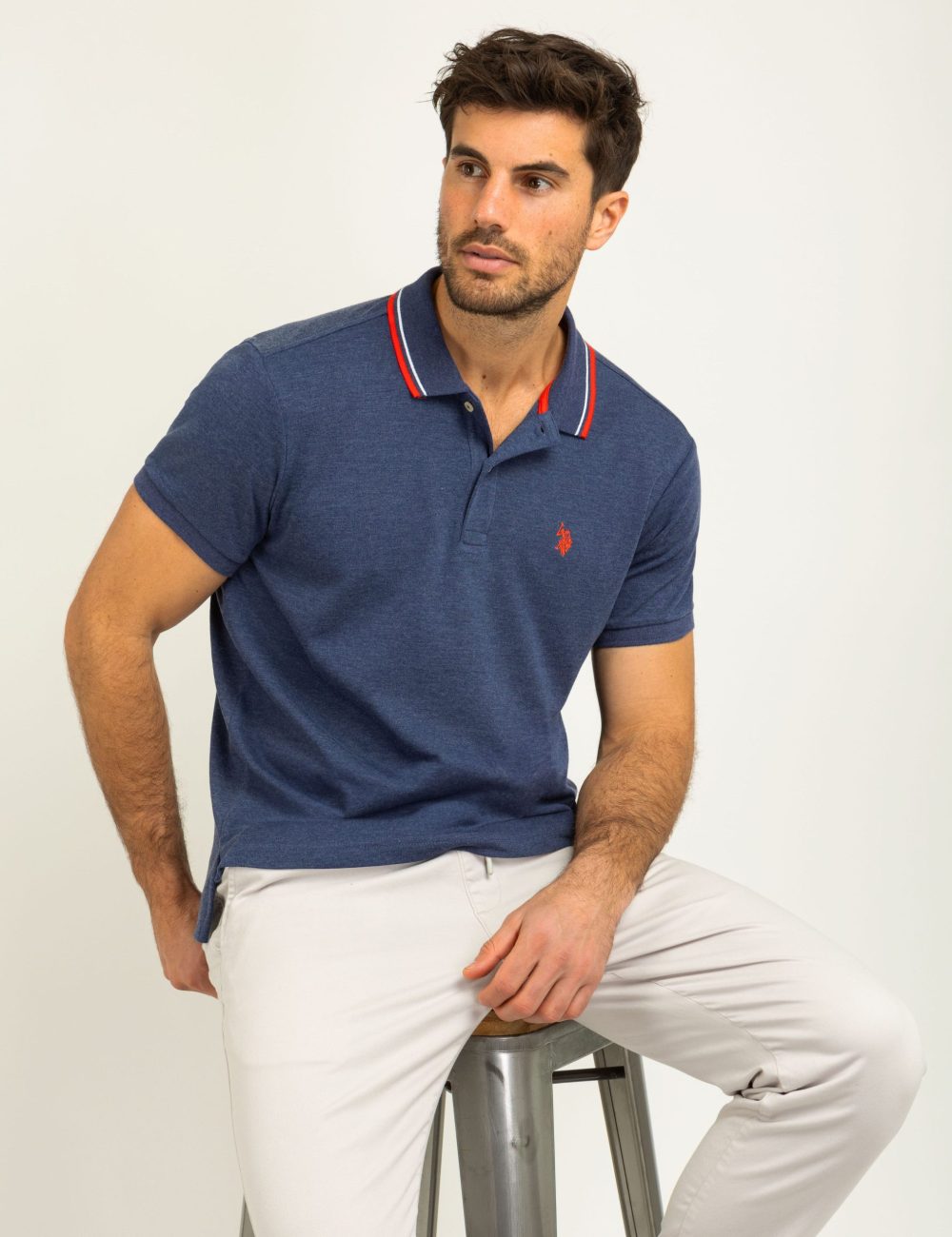 SLIM FIT TIPPED INTERLOCK POLO SHIRT - Image 16