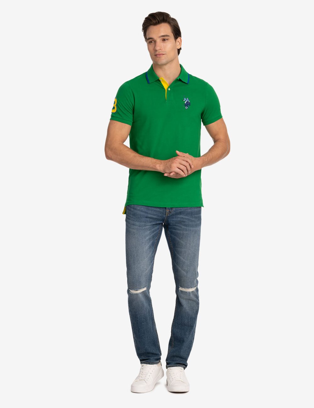 SLIM FIT BIG LOGO MULTI-TONAL POLO SHIRT - Image 9