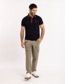 SIGNATURE STRIPE RIB TIPPED TRIM POLO SHIRT