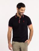 SIGNATURE STRIPE RIB TIPPED TRIM POLO SHIRT