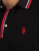 SIGNATURE STRIPE RIB TIPPED TRIM POLO SHIRT