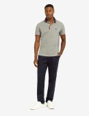 SIGNATURE STRIPE RIB TIPPED TRIM POLO SHIRT