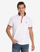 SIGNATURE STRIPE RIB TIPPED TRIM POLO SHIRT