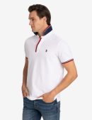 SIGNATURE STRIPE RIB TIPPED TRIM POLO SHIRT