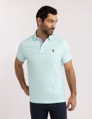 SOLID INTERLOCK POLO SHIRT WITH WOVEN TRIM