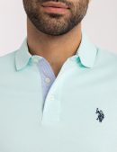 SOLID INTERLOCK POLO SHIRT WITH WOVEN TRIM