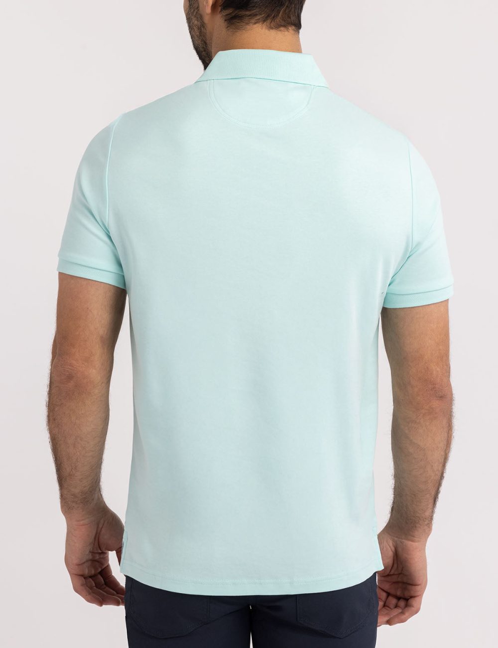 SOLID INTERLOCK POLO SHIRT WITH WOVEN TRIM - Image 8
