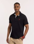 SOLID INTERLOCK POLO SHIRT WITH WOVEN TRIM