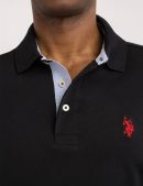 SOLID INTERLOCK POLO SHIRT WITH WOVEN TRIM