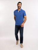 SOLID INTERLOCK POLO SHIRT WITH WOVEN TRIM