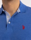 SOLID INTERLOCK POLO SHIRT WITH WOVEN TRIM
