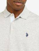 SOLID INTERLOCK POLO SHIRT WITH WOVEN TRIM