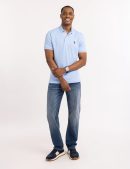 SOLID INTERLOCK POLO SHIRT WITH WOVEN TRIM