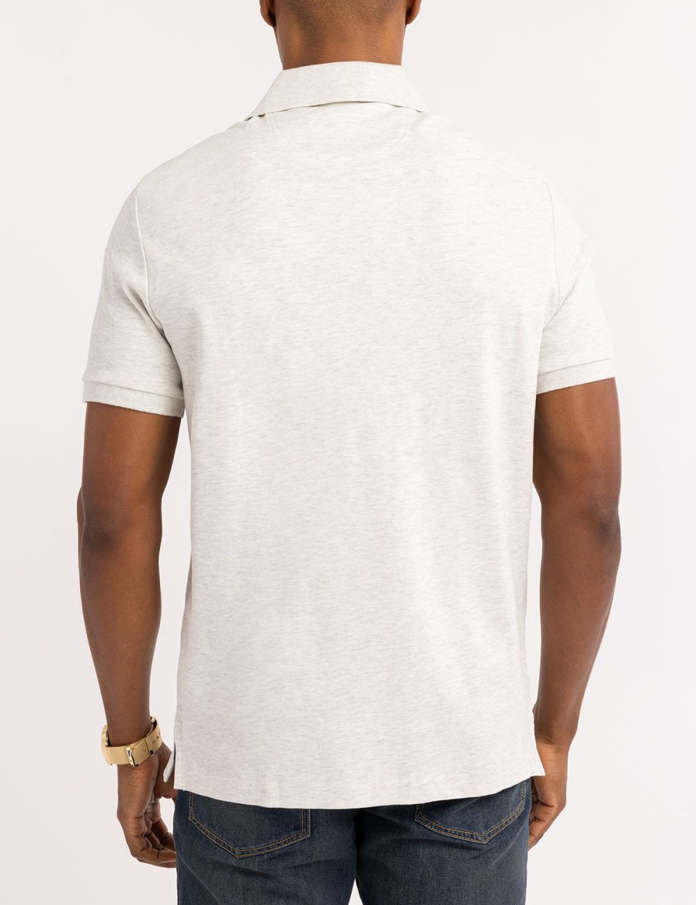 SOLID INTERLOCK POLO SHIRT WITH WOVEN TRIM - Image 16