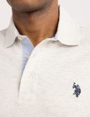 SOLID INTERLOCK POLO SHIRT WITH WOVEN TRIM
