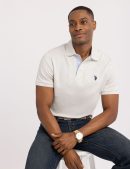 SOLID INTERLOCK POLO SHIRT WITH WOVEN TRIM