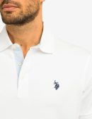 SOLID INTERLOCK POLO SHIRT WITH WOVEN TRIM