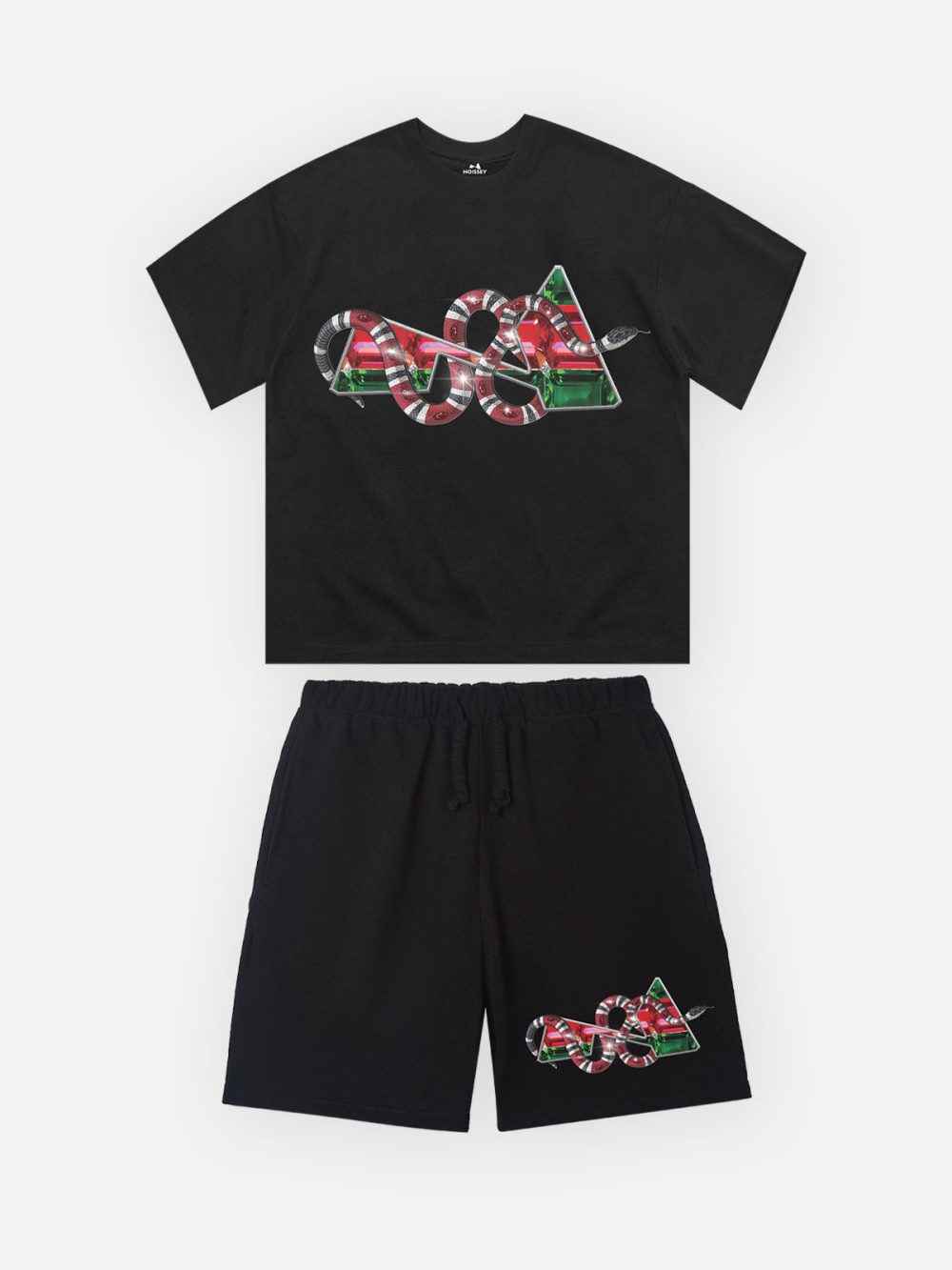 Diamond Coral Snake Noissey Logo Print 320g Shorts - Image 2