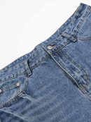 Blue Straight-leg Center-crease Jeans