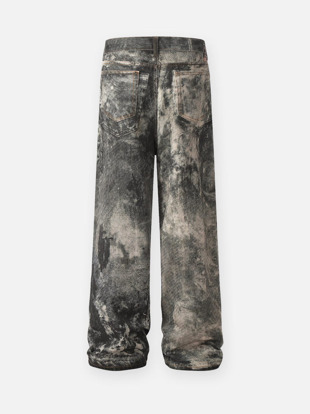 Camouflage Printed Tie-Dye Straight Jeans - Image 3
