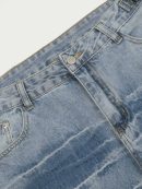 Vintage Striped Blue Straight Jeans