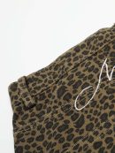 Leopard-Print Machete-Cut Middle split Jeans