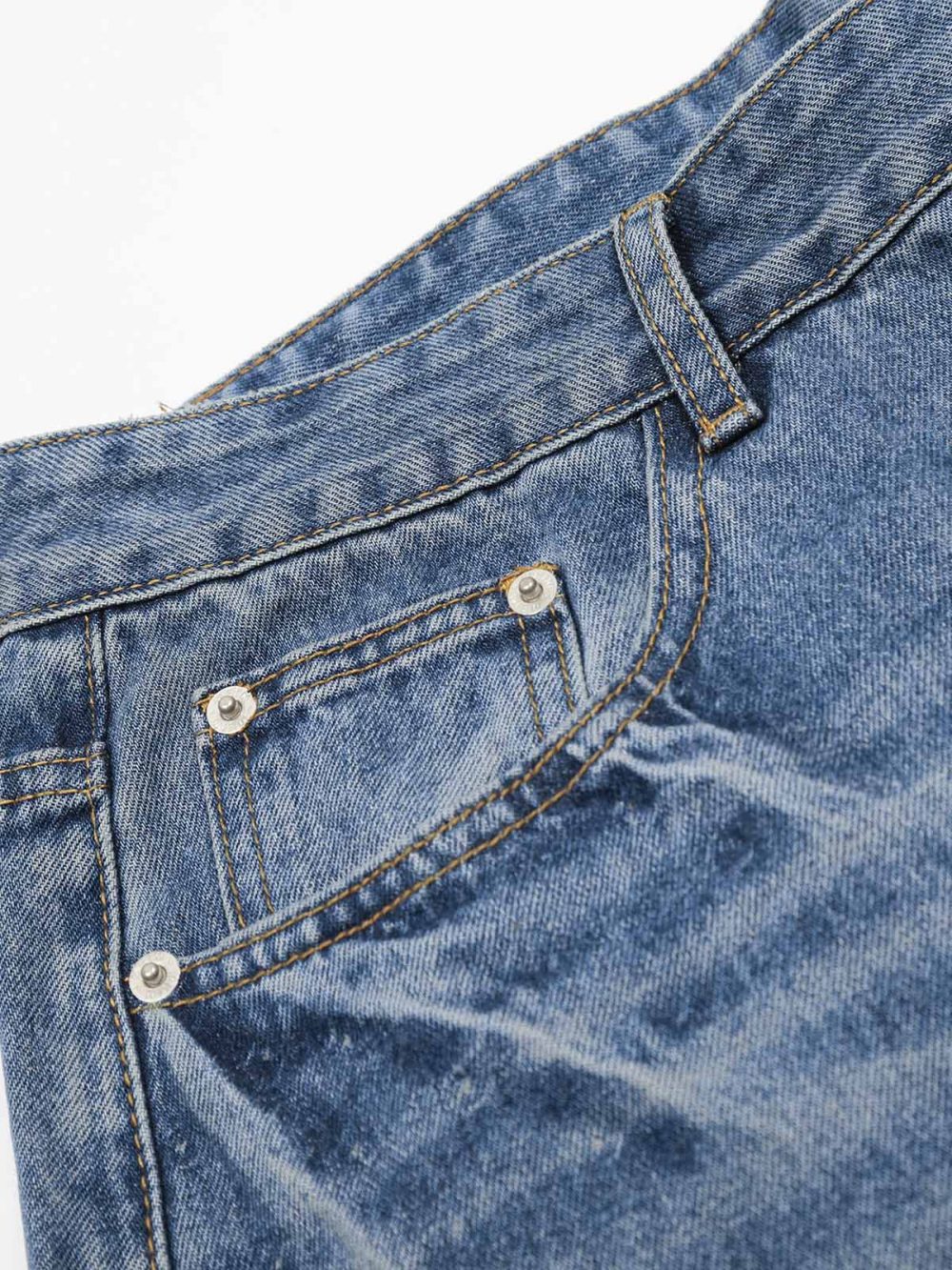 Blue Straight-leg Center-crease Jeans - Image 5