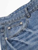 Blue Straight-leg Center-crease Jeans