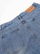 Blue Straight-leg Center-crease Jeans
