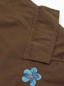 Embroidered Design Straight-Cut Mid-Length Pants