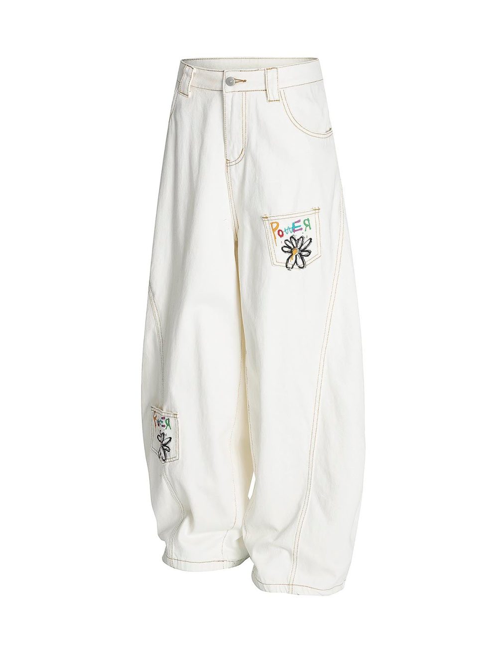 High-Street Design Curved-Leg Pants - Image 2