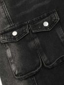 Multi-Pocket Design Washed Workwear Straight Jeans