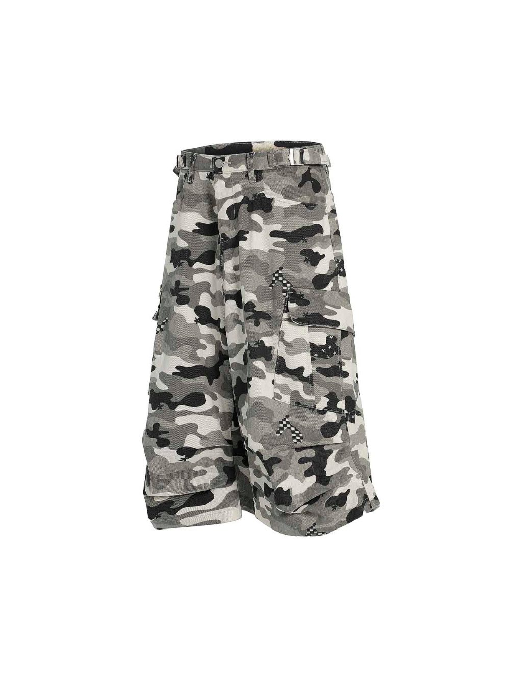 Camouflage straight-leg mid-length jeans smaller - Image 2