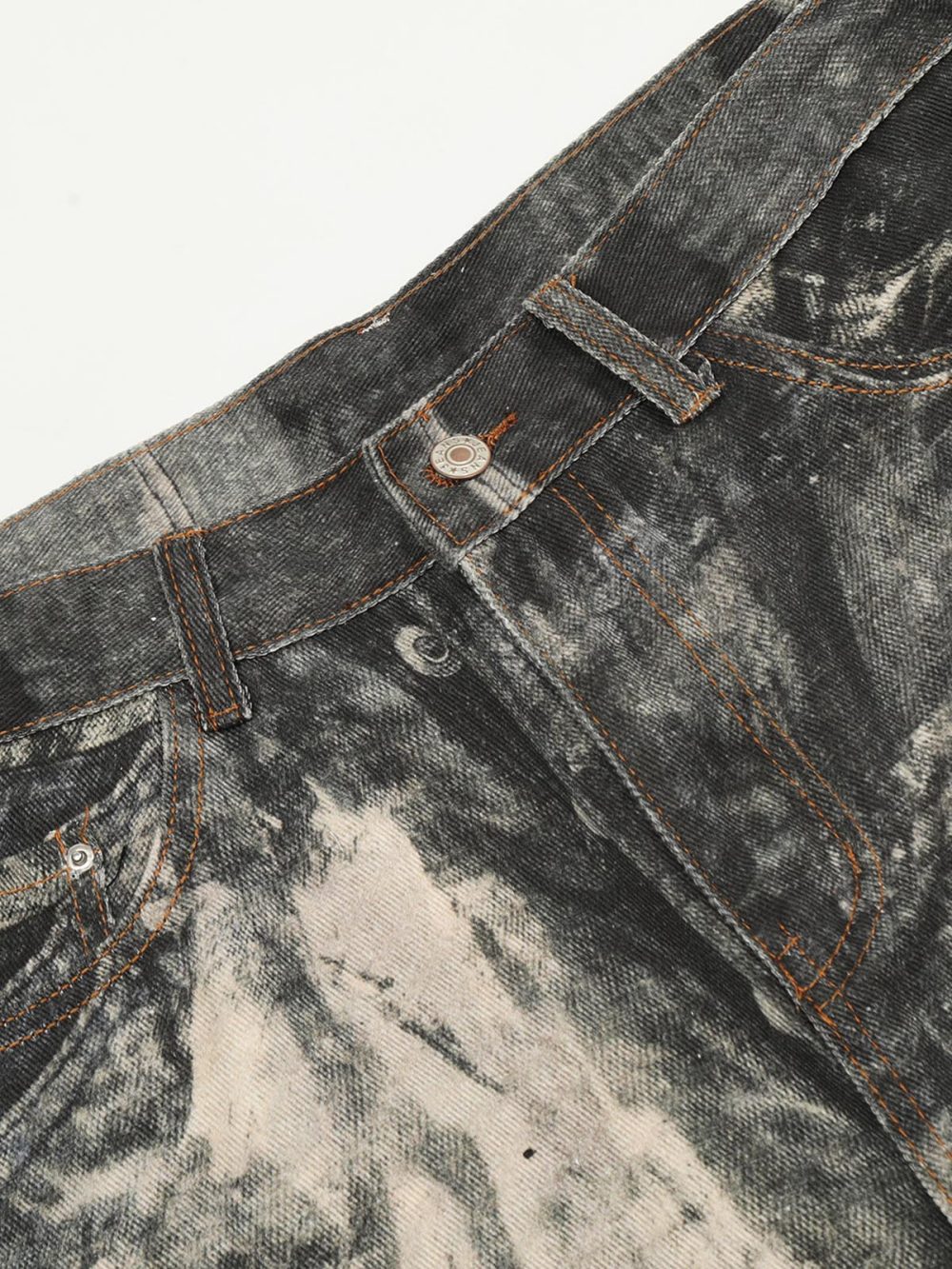Camouflage Printed Tie-Dye Straight Jeans - Image 4