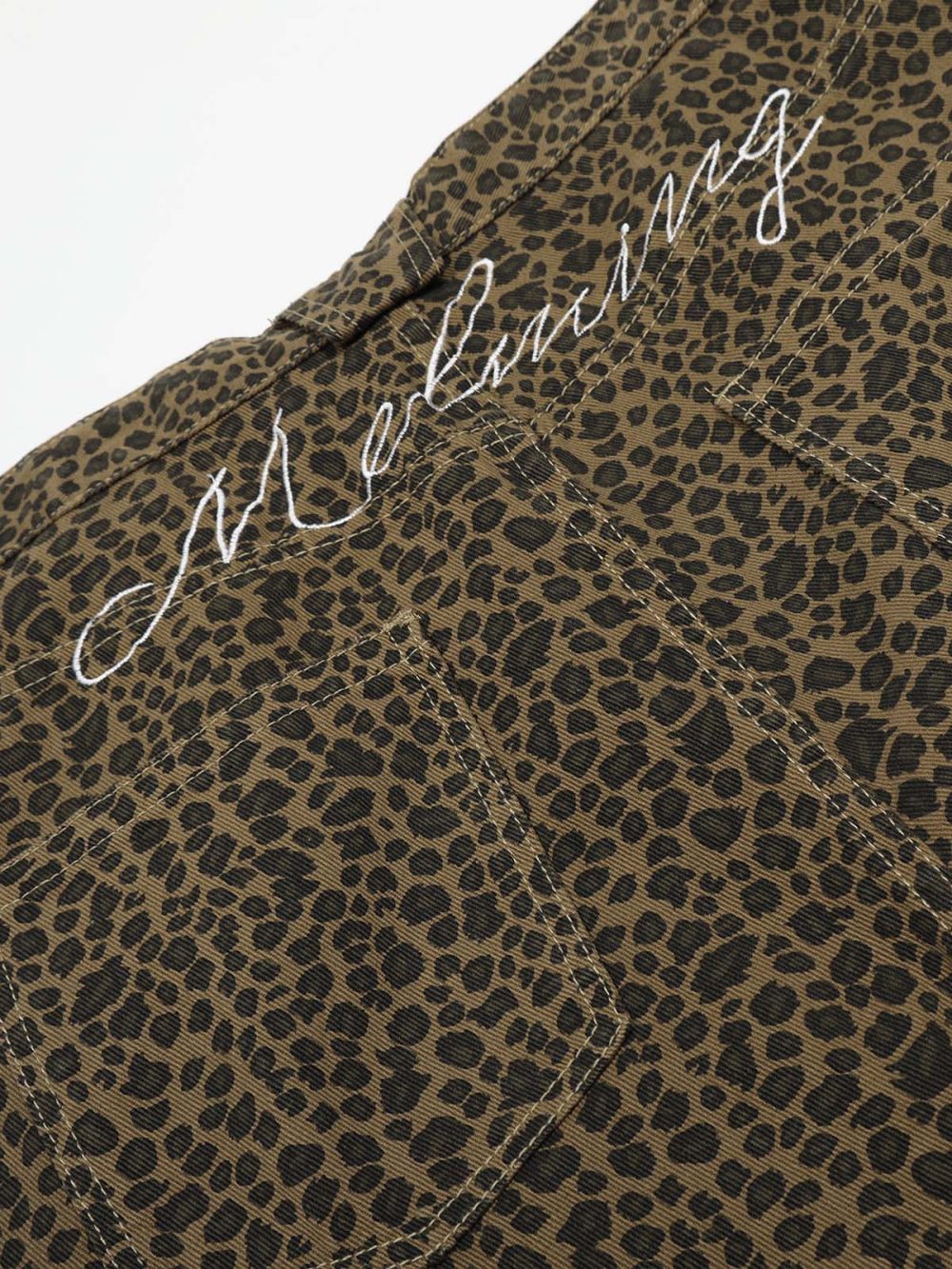 Leopard-Print Machete-Cut Middle split Jeans - Image 5