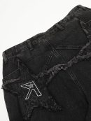 Retro Star Embroidery Washed Straight Jeans