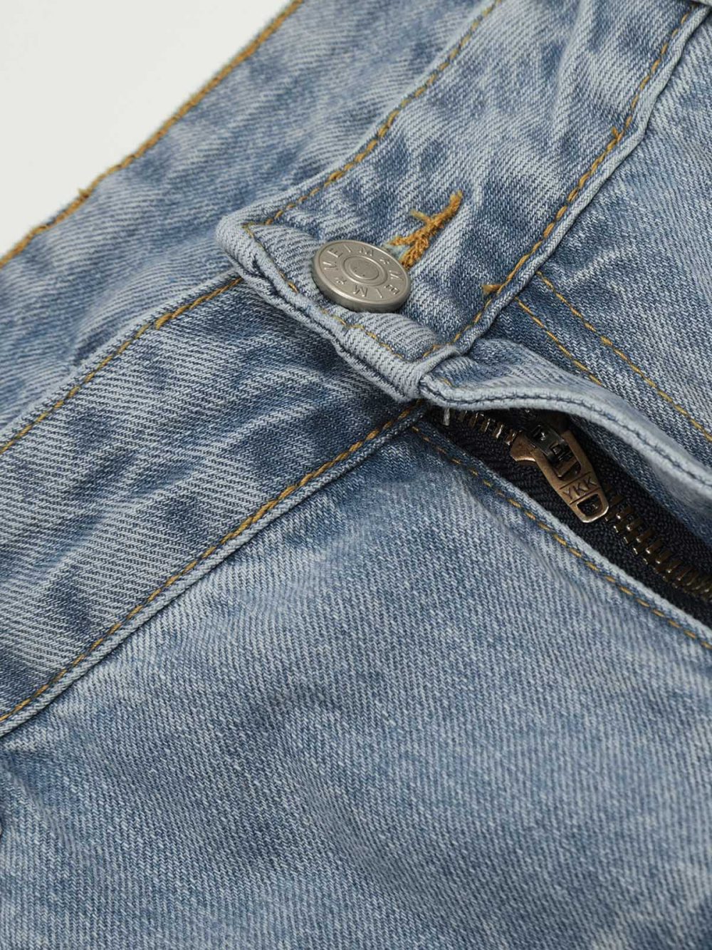Vintage Striped Blue Straight Jeans - Image 5